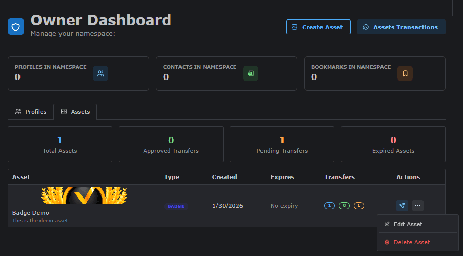 Asset Owner Dashboard