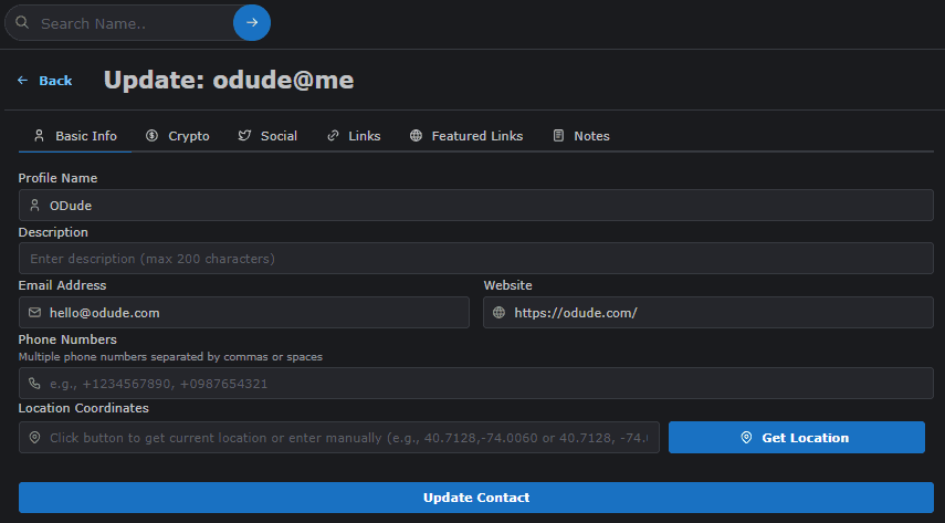 Update records interface